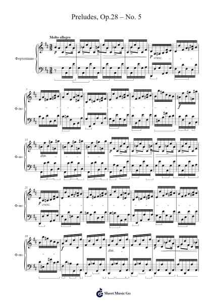 Preludes, Op. 28, No. 5 in D Major Sheet Music by Frédéric Chopin-Arr.Sukeats Midpaul