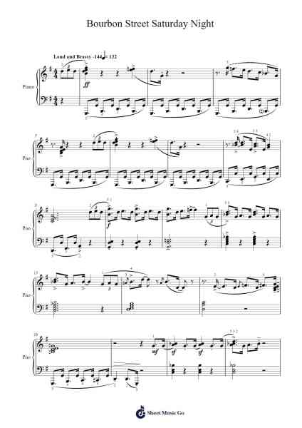 Bourbon Street Saturday Night Sheet Music by William Gillock-Arr.Ogrite Samptian