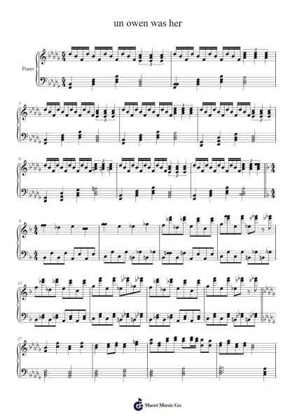 un owen was her Sheet Music by ZUN-Arr.Youngvian