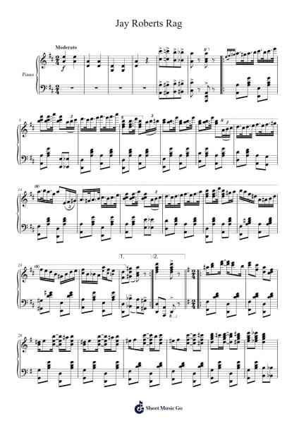 Jay Roberts Rag Sheet Music by Jay Roberts-Arr.Colyork