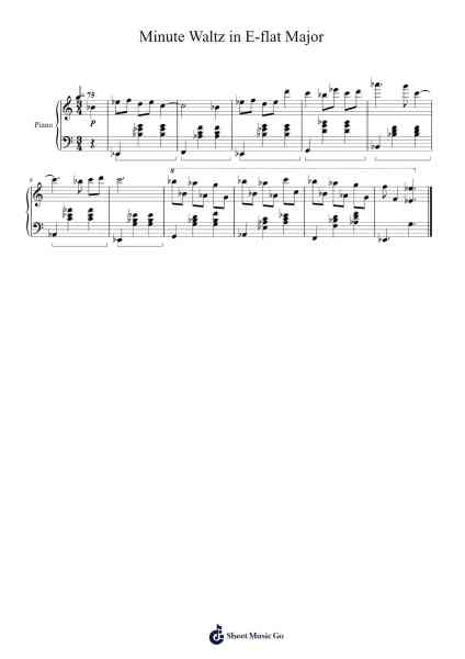 Minute Waltz in E-flat Major Sheet Music by linkhylian790-Arr.Myrxia Frankpound