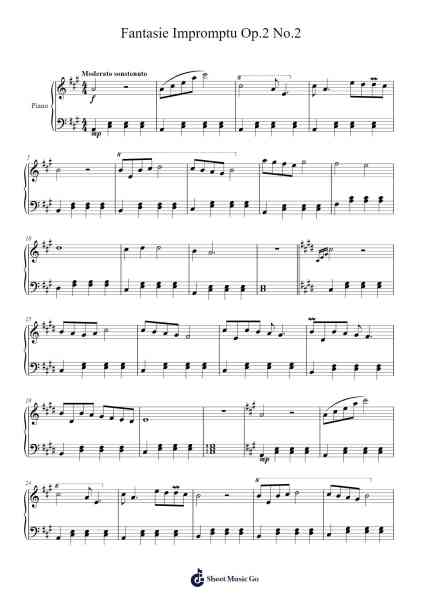 Fantasie Impromptu Op.2 No.2 Sheet Music by M. R. Daniel-Arr.Holtbelle