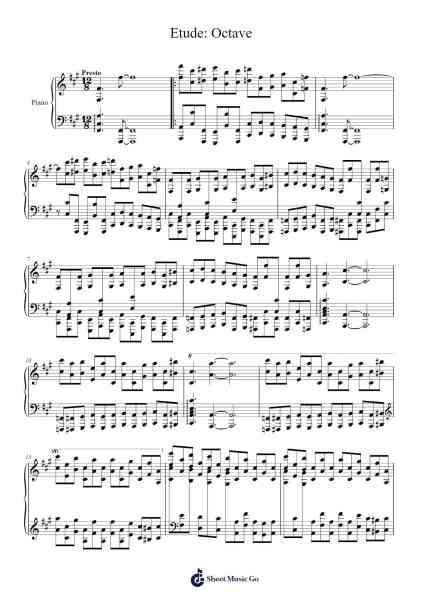 Etude: Octave Sheet Music by -Arr.Dwightbright
