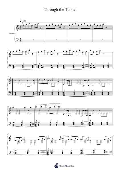 Through the Tunnel Sheet Music by Jun Ishikawa-Arr.Maudfox Mikejames