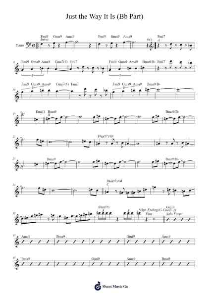 Just the Way It Is (Bb Part) Sheet Music by Rafael Luna-Arr.Boyletio Wanleigh