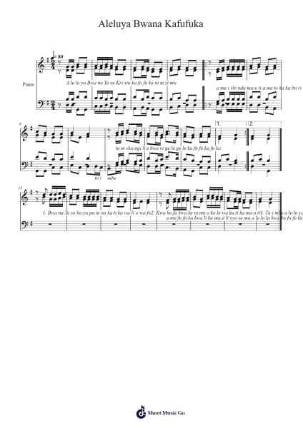 Aleluya Bwana Kafufuka Sheet Music by Fr. C.P. Charo, Ofm Cap.-Arr.Whitebey