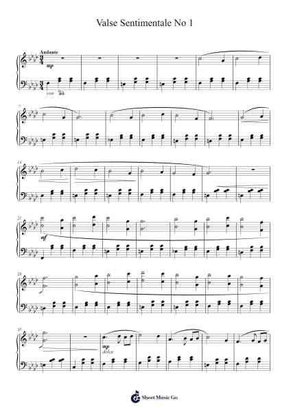 Valse Sentimentale No 1 Sheet Music by Eric Christian von Fricken-Arr.Milesbloor