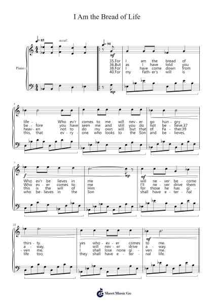 I Am the Bread of Life Sheet Music by Suzanne Toolan-Arr.Gemfoe Conchey