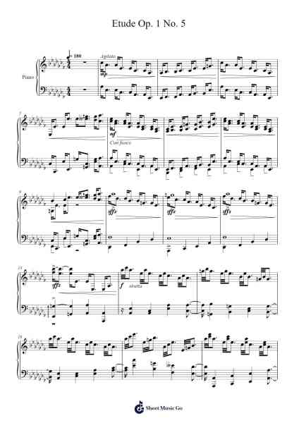 Etude Op. 1 No. 5 Sheet Music by Nate Barber-Arr.Yvettenat Iveshall