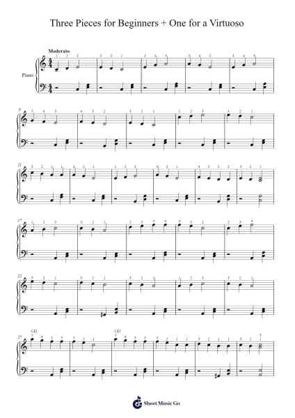 Three Pieces for Beginners + One for a Virtuoso Sheet Music by Gilesxia Doymeo-Arr.Pulip
