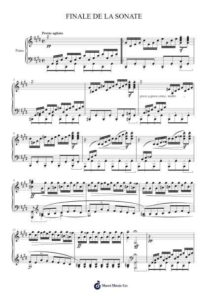 FINALE DE LA SONATE Sheet Music by Ludwig van Beethoven-Arr.Bingpiers Georlance