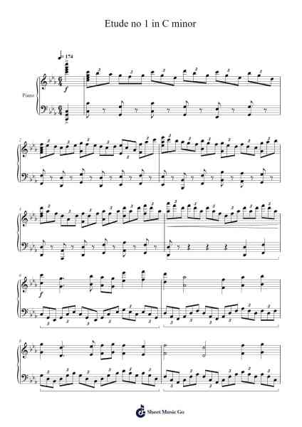 Etude no 1 in C minor Sheet Music by Ian Robison-Arr.Evejob