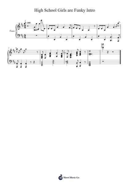 High School Girls are Funky Intro Sheet Music by DLoHB VA-Arr.Hudthur Simpglas