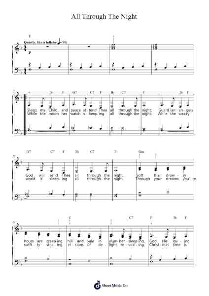All Through The Night Sheet Music by Misc Traditional-Arr.Calbrown Yertate