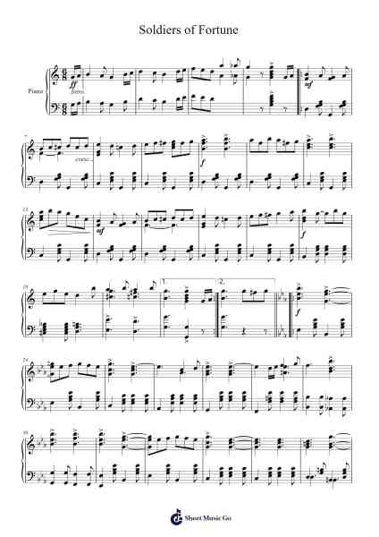 Soldiers of Fortune Sheet Music by Louise V. Gustin-Arr.Melres