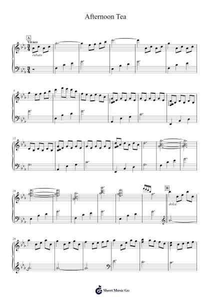 Afternoon Tea Sheet Music by Virene Lesjay-Arr.Gailgale