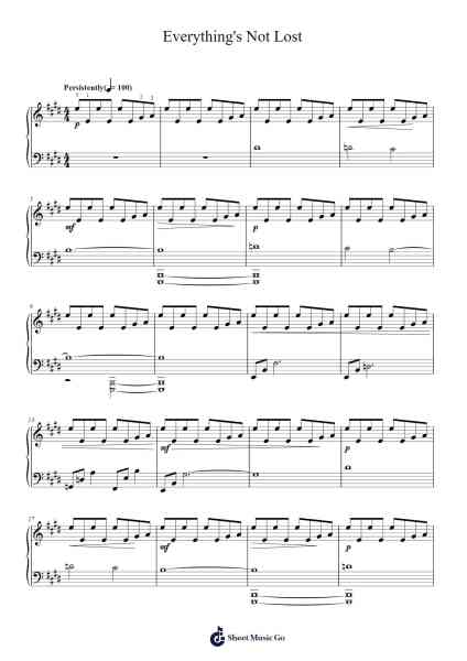 Everything's Not Lost Sheet Music by Coldplay-Arr.Xanlain Drychel
