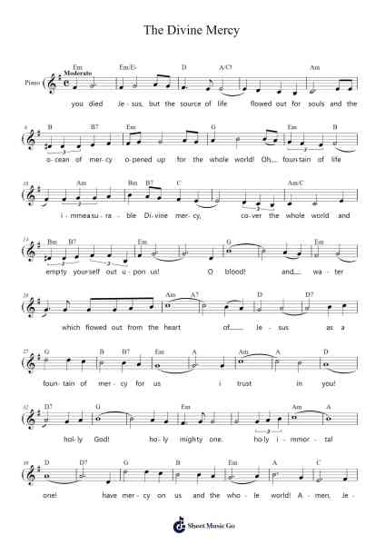 The Divine Mercy Sheet Music by Eric Robert Santos-Arr.Bushple