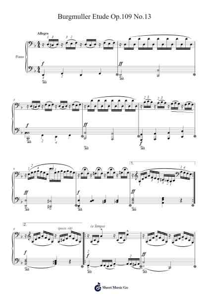 Etudes, Op. 109 No. 13 Sheet Music by Friedrich Burgmüller-Arr.Gorliz