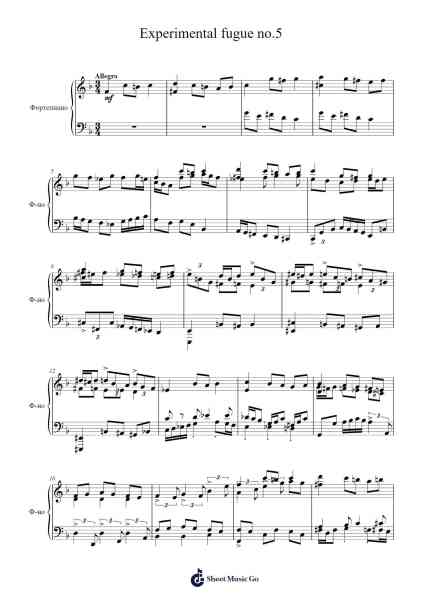 Experimental fugue no.5 Sheet Music by Igrey Milestave-Arr.Greengrant Darvice