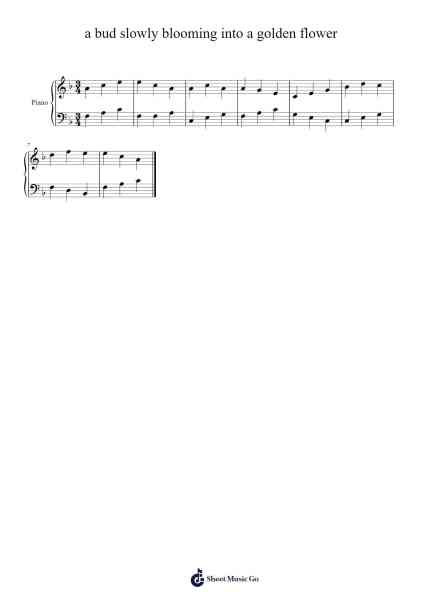 a bud slowly blooming into a golden flower Sheet Music by Deirto Lekim-Arr.Shamens Xedric