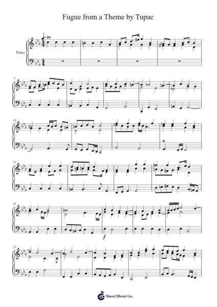 Fugue from a Theme by Tupac Sheet Music by Aaron6942-Arr.Jamesstone