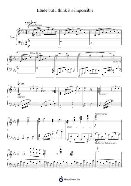 Etude but I think it's impossible Sheet Music by kylepower900-Arr.Priestvy