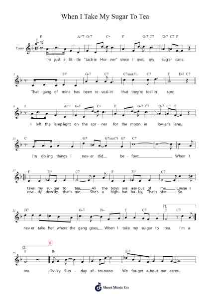 When I Take My Sugar To Tea Sheet Music by Sammy Fain/Irving Kahal/Pierre Norman-Arr.Holmesmax