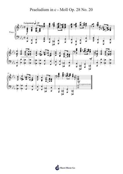 Praeludium in c - Moll Op. 28 No. 20 Sheet Music by Sebastian Steinert-Arr.Ranphia Boydle