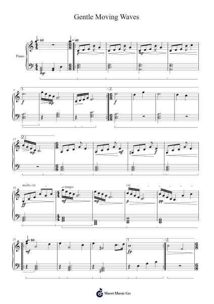Gentle Moving Waves Sheet Music by Jefmay Moreca-Arr.O'Cakeats Leofunk