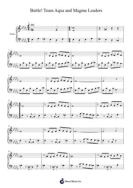 Battle! Team Aqua and Magma Leaders Sheet Music by Junichi Masuda/Fernman-Arr.Duntrick
