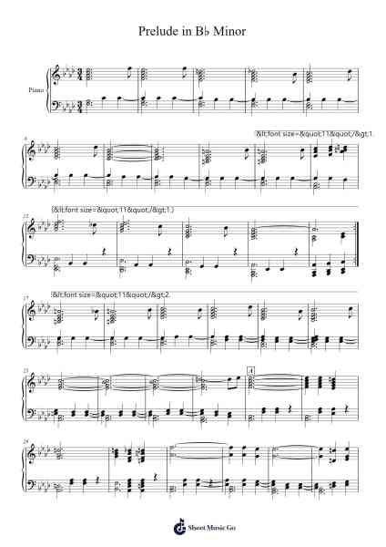 Prelude in B♭ Minor Sheet Music by Tommy O'Donnell-Arr.Urclair