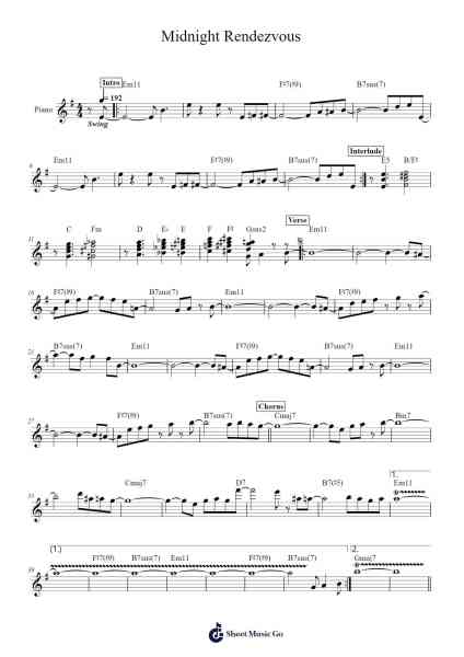 Midnight Rendezvous Sheet Music by Casiopea/Dario-Bogdan Boja-Arr.Chandys Jehan