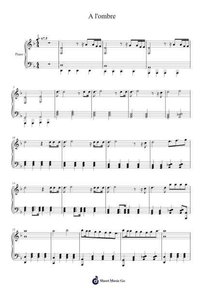 A l'ombre Sheet Music by Laurent Boutonnat-Arr.Souyet Jamesnolds