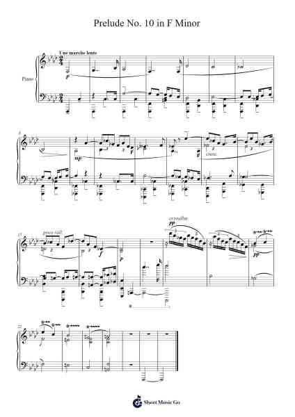 Prelude No. 10 in F Minor Sheet Music by Matthew Wong-Arr.Nestowe Yorkse
