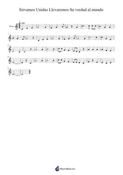 Sirvamos Unidas Llevaremos Su verdad al mundo Sheet Music by Michael R. Hicks-Arr.Canliet Joelck