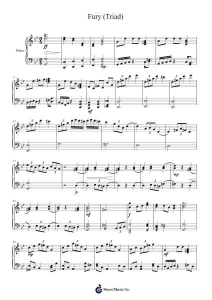 Fury (Triad) Sheet Music by Matthias Murray-Arr.Rusmuel