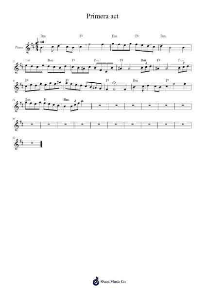 Primera act Sheet Music by Zotom-Arr.Consclife Gosden