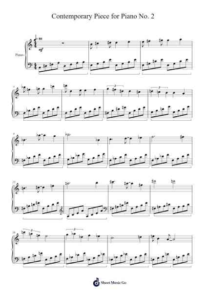 Contemporary Piece for Piano No. 2 Sheet Music by Faybaird-Arr.Quinncol