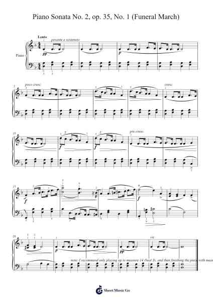 Piano Sonata No. 2 in B-flat Minor, Op. 35 "Funeral March" Sheet Music by Frédéric Chopin-Arr.Quinliet