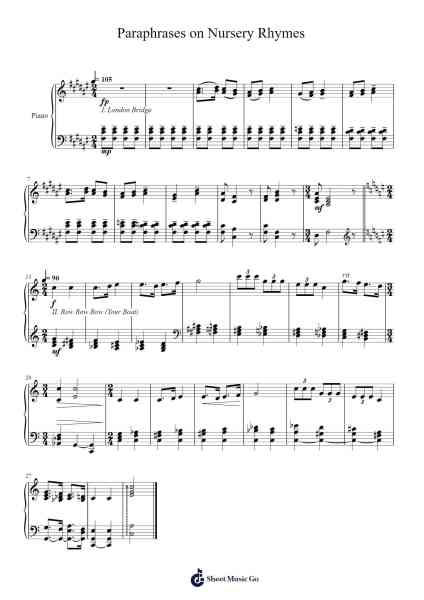 Paraphrases on Nursery Rhymes Sheet Music by Cole Griffiths-Arr.Larlice Hewphil