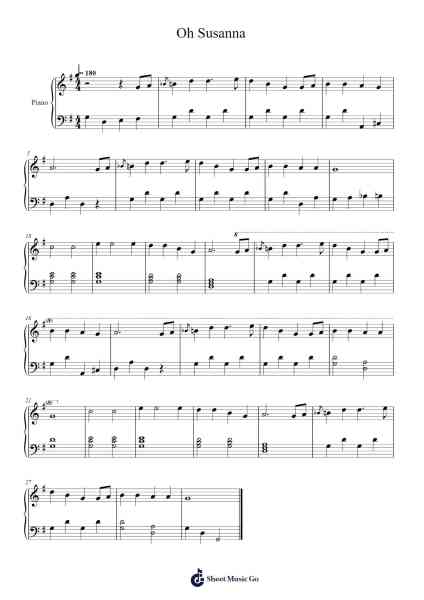 Oh Susanna Sheet Music by Unknown Mortal Orchestra-Arr.Pubeth Ledi