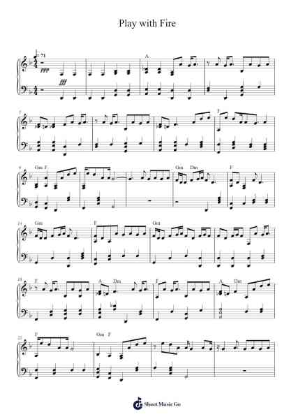 Play with Fire Sheet Music by Sam Tinnesz-Arr.Natosh Oldon