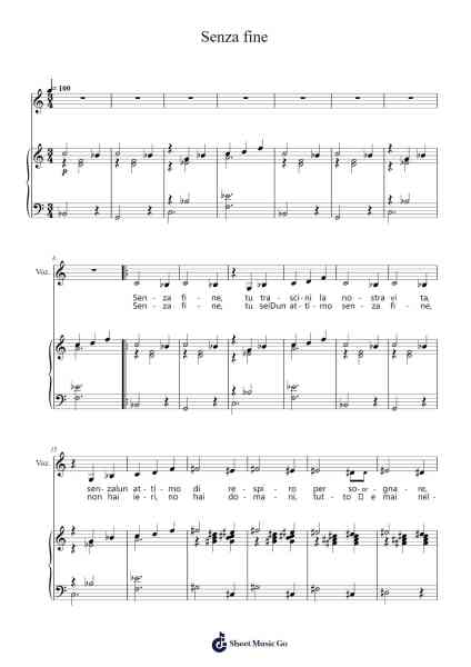 Senza fine Sheet Music by Gino Paoli-Arr.Bophen