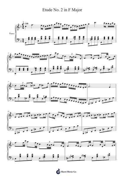 Etude No. 2 in F Major Sheet Music by Aratus-Arr.Otnold