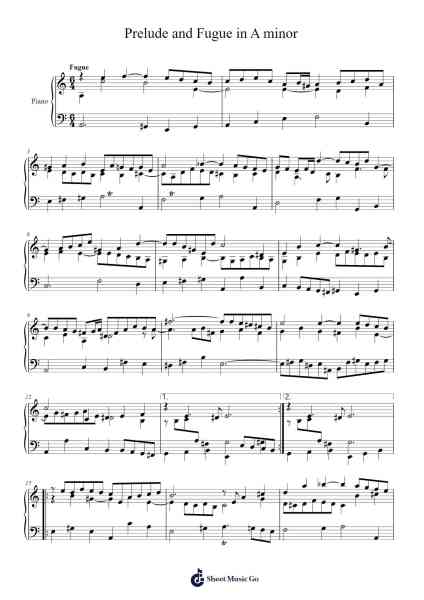 Prelude and Fugue in A Minor Sheet Music by J.M King-Arr.Yetlup Hoybird