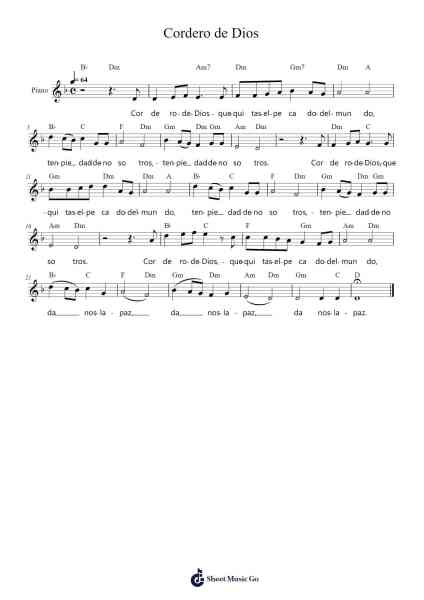 Cordero de Dios Sheet Music by Marco Frisina-Arr.Clepert