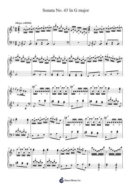 Sonata No. 43 In G major Sheet Music by Padre Antonio Soler-Arr.Chloekeats