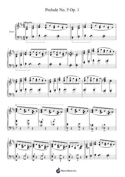 Prelude No. 5 Op. 1 Sheet Music by ...etc...-Arr.Dwightlitt