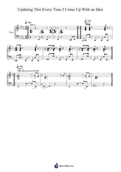 Updating This Every Time I Come Up With an Idea Sheet Music by geekllermoviv-Arr.Bairdted Fage